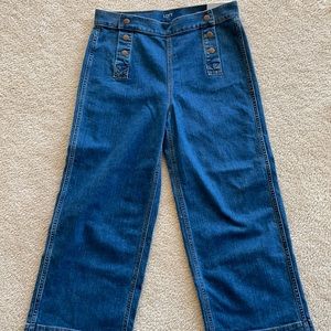 Loft denim wide leg crop pants